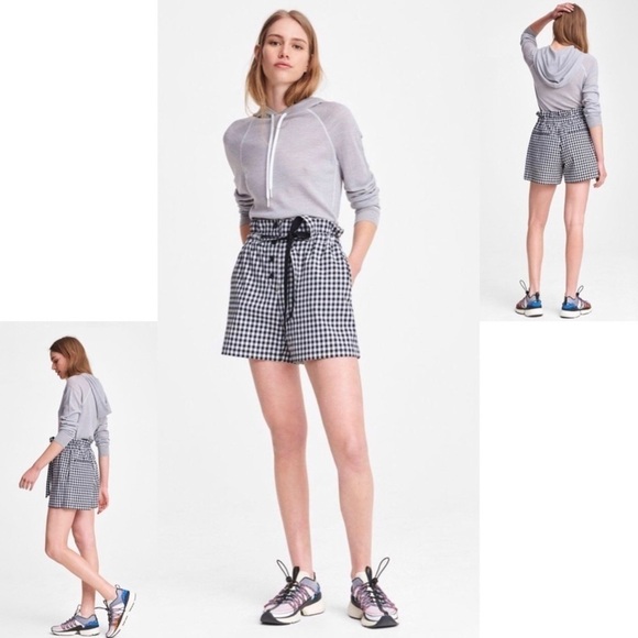 💋NWT Rag & Bone Retro Paper Bag Waist Tailored Gingham Shorts - Picture 1 of 15